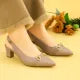 Metro Women Block Heel Slingback Shoes High Quality Buckle